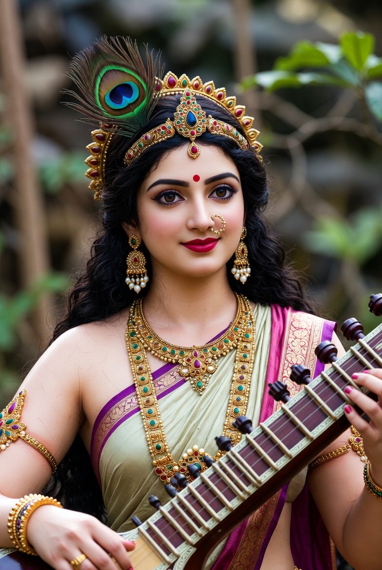 Goddess Saraswati with Veena